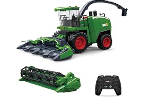 fisca Moissonneuse-batteuse télécommandée, RC Tracteur Moissonneuse de Ferme, 2,4-GHz Tracteur de récolte Ferme véhicule Jouet avec lumière et Spray pour Les Enfants