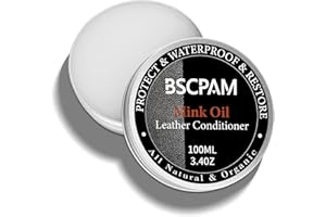 BSCPAM Mink Oil for Leather Boots, Leather Conditioner and Cleaner, Protect Soften Waterproof and Care for Leather Furniture, Shoes, Wallets, Jackets, Saddles and Vinyl