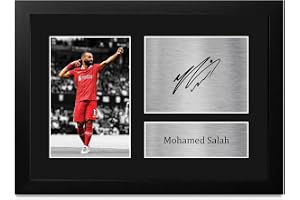 HWC Trading FR Mohamed Mo Salah Gifts Signed A4 Printed Autograph Gift Framed Print Photo Picture Display