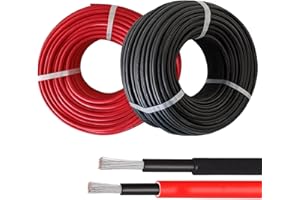 6mm² Solar Panel PV Cable Black & Red – Double Insulated DC Photovoltaic Wire by BMF DIRECT (Black, 5 Metres)