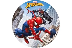 dekora - Bezcukrowa nakładka na tort Spiderman 15,5 cm jadalna - papier jadalny - Marvel - bezglutenowa (231389)
