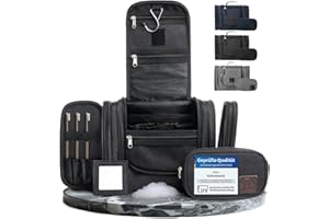 Obics Kulturbeutel Damen & Herren groß 8L XL - Kulturtasche zum Aufhängen, mit Spiegel & Reise-Tasche - Outdoor Kosmetik-Tasche groß als Geschenke-Set mit 10 Fächer für Camping & Reisen, schwarz