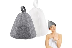 HSLPSM 2 Stück Saunahut,Sauna Hut,Filz Herren Mütze,Saunamütze Damen Filzhut,Hut Duschhaube Filz-Saunahut,Filzkappe Hat Lustig Mütz,Saunahüte (Weiß & Grau)