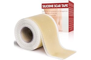 Sugelary Silicone Scar Sheets(1.6”x 120”Roll-3M), Reusable Scar Removal Sheets Easy-Tear Silicone Scar Gel Tape Roll Strips for All Old & New Scars Effective Scar Treatment Sheets