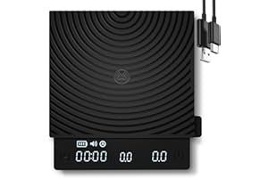 TIMEMORE Black Mirror Mini, balance à café numérique avec minuterie, 2 kg/0,1 g, fonction de débit, compacte et portable, pad en silicone protecteur, balance pour espresso, noire