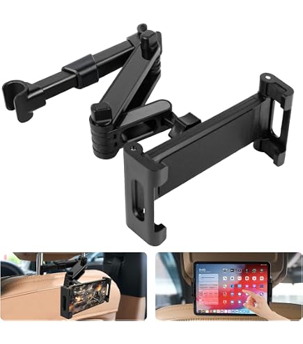 Neyyuse Autohouder Voor Tablet – Hoofdsteunbevestiging, Universeel Voor 7,9-12,9 Inch, Siliconen Net, 360° Draaibaar