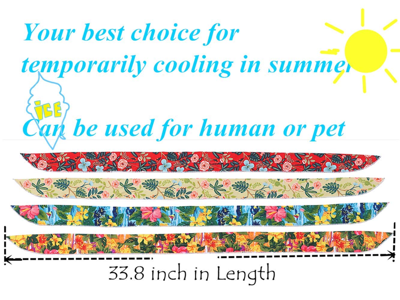 Dog Cooling Bandana, 4 Pack Cool Collar for Dogs Chill Out Ice Bandanas