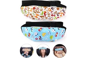 TonStyle Bandeau Voiture Pour Enfant, Siège de Sécurité de Voiture Ceinture Sécurité Sièges Auto Voiture Porte-Tête Soutien Réglable Tête Fixation Holder Pour Enfants à Protéger Cou/Epaules
