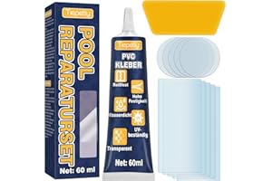 Tiepetly Pool Reparaturset Wasserdicht, Pool Flicken Unterwasser Transparent, für Flickzeug Luftmatratze, Schlauchboot, Zelt, PVC, ABS, Eva und Gummi