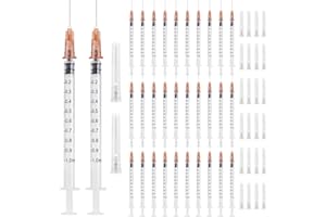 VEGENA 30 Pièces Seringue 1ml, Seringues Plastique, Seringue de Dosage Petites, Seringues à Liquide pour Expérience Scientifique, Distribution, Mesure de Liquides, Emballage avec Scellé Indépendant