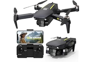 TTROARDS 19 Motor sin escobillas Drone con cámara 1080P para adultos 5G Wifi Lente ajustable Nivel de protección contra el One Touch Despegue/aterrizaje Altitud 40KM/H Hold Mini plegable Drone RC