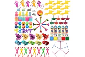 SCIONE 95pcs Party Bag Fillers for Kids Stocking Filler Toy Assortment With Rainbow Slinky, Bouncy Balls, Mochi Squishy Toys, Pull back cars for Boys Girls Birthday Party Gift Classroom Rewards Prizes