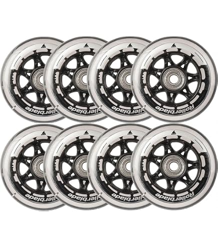 Lot De 8 Roues De Roller En Ligne 76mm Avec Roulements ABEC 11 – PU 88A, Pour Patins K2, Hudora, Etc., Remplacement Facile