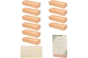 Viechoes 10 Stück Kartenhalter holz,Stabil tischkartenhalter,Menükartenhalter,Postkartenhalter,für restaurants,Hochzeiten,Bankette und Partys mit 32 stück doppelseitigen klebstoff aufklebern (10)