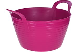 Kerbl flexibel tråg flexBag | 12 liter, rosa, robust plastkorg som foder-, transport- och rengöringshink för stall, gård och