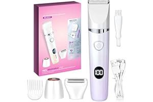 Lizoak 3-in-1 Elektrorasierer für Damen - Nass & Trocken Rasierer & Bikini Trimmer für Gesicht, Körper und Intimbereich, Wasserdicht & Kabellos