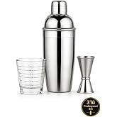 simonelli kokteyl seti paslanmaz &ccedil;elik 500 ml shaker, 15/30 ml &ccedil;elik jigger,motta &ouml;l&ccedil;&uuml; bardağı