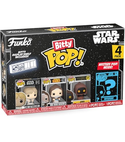 Funko Pocket Pop! Star Wars: The Mandalorian Val Box 4 Pieces - Grogu - Llavero - Minifigura de Vinilo Coleccionable Llavero Original - Relleno de Calcetines - Idea de Regalo- Mercancia Oficial