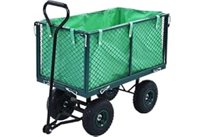‎FESTNIGHT Festnight Gartenwagen Bollerwagen bis 350kg belastbar Handwagen Gartenkarre Gartenwagen Transportwagen Karre Grün 350 kg
