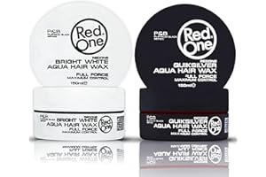 RedOne Cire Aquatique Coiffante Blanc & Gris 150 ml | Gelée | Maintien Supplémentaire | Pour Hommes et Femmes | Aspect Brillant Longue Durée | Parfum Cassis & Pêche | Lot de 2