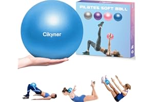Cikyner Palla da ginnastica piccola, 23-25 cm, con cannuccia gonfiabile, per pilates, yoga, allenamento completo del corpo, miglioramento dell'equilibrio a casa in palestra e in ufficio