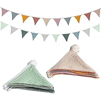 JOYSKY Ghirlanda Di Bandierine Triangolari In Tessuto 12m (42 Pezzi) - Motivi Vintage Foresta Per Feste Esterni