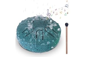 BABORUI Rain Drum for Outside Garden - 3 Inch 6 Notes Steel Tongue Drum Rain Chime, Malachite