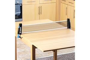Vermont Retractable Table Tennis Net | Portable Dining Table, Office Desk, Indoor & Outdoor Ping Pong Set | Adjustable Instant Net - Optional Paddle & Balls Set