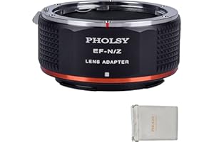 PHOLSY Objektivadapter Manueller Fokus Kompatibel mit Canon EF EF-S Objektiv auf Nikon Z Mount Kameragehäuse für Z fc, Z30, Z9, Z8, Z6, Z7, Z5, Z50, Z6II, Z7II, EF auf Z