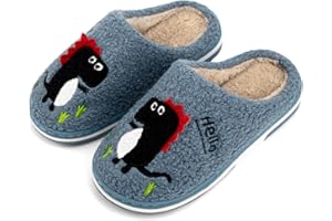 INMINPIN Hiver Chaussons de Maison Enfants Chaudes Peluche Pantoufles de Coton d'Intérieur à Dinosaure de Dessin Animé pour Garçon Fille