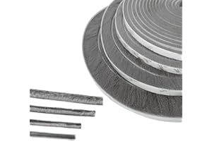 ZHENSFLOURISH Guarnizione a Spazzola, 5M Paraspifferi Spazzola, 9mm(L) X 23mm(P), Grigio, Paraspifferi Spazzola Adesivo, Guarnizione a Spazzola Autoadesiva, Guarnizione a Spazzola