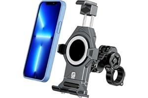 Kewig Anti Diebstahl Motorrad Handyhalterung aus Aluminiumlegierung mit Vibrationsdämpfer, One-Push-Automatikverriegelung und Schnellentriegelung