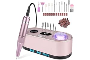 Glovios Elektrische Nagelfeile Nagelfräser für Gelnägel 12 in 1 Nagelfräser Professionell ,40000U/Min,LCD Maniküre Pediküre Set,für den Heimgebrauch und Nagelstudios