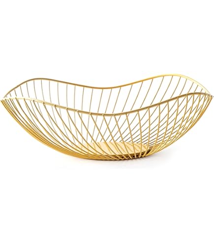 Sindipanda Fruit-etagère 3 verdiepingen decoratieve fruitmand fruitkorf voor keuken & woonkamer, fruitbordgrootte: 20 cm, 25 cm, 31 cm (goudkleurig
