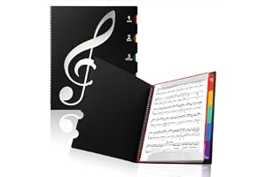 Pärm för musikpartier, A4-mapp vattentät musikpärm för arksamlare musiktillbehör med 20 fickor/40 sidor, musikdokumentväska f