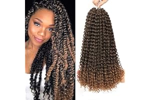 Blissource Passion Twist Hair 18inch 7Packs Water Wave Crochet Hair Passion Twists Crochet Hair Ombre Blonde Passion Twists Braiding Hair Extensions(18inch,T27)