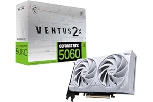 MSI NVIDIA GeForce RTX 5060 8G Ventus 2X OC White Scheda Grafica Gaming - GDDR7 128 bit, frequenza boost fino a 2535 MHz, PCIe Gen 5, DLSS 4, 3x DP 2.1, 1x HDMI 2.1, compatibile con case SFF