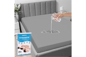 WARMTUYO Matratzenschoner Wasserdicht, Matratzenschoner 140x200cm mit Rundumbezug Atmungsaktiv Geräuschlos Inkontinenz Spannbettlaken, Oeko-Tex Zertifikat Nässeschutz Bettlaken für Alle Jahreszeiten (Grau)