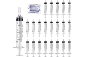 WINBEST 24pcs Seringue 10ml Seringue Plastique Réutilisable Seringues sans Aiguille Seringue de Gavage pour Laboratoire Industriels Parfum Lavement Souple Remplissa