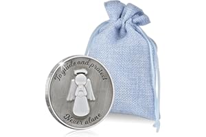 The Koin Club Guardian Angel Antique Silver Style Keepsake Coin and Poem with Colour Pouch Set