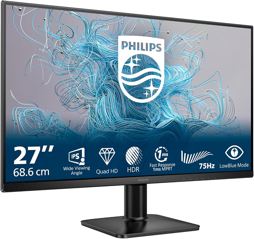 Philips 27E2N1500L 27" 75Hz 4Ms HDMI+DP HDR WQHD Adaptive-Sync IPS Vesa Monitör