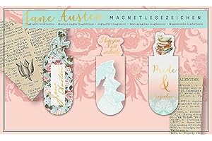 moses. libri_x zakładka magnetyczna Jane Austen – praktyczne znaczniki stron w romantycznym stylu vintage, ze złotą folią, idealna dla fanów książek i czytelników