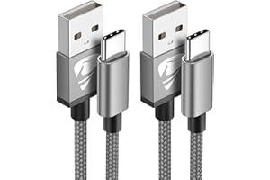 Aioneus Cable USB C 2M 2Pack, Cable USB Tipo C 3A Cable Carga Rapida Tipo C Nylon Duradero Compatible con Samsung Galaxy S23 S22 S21 S20 A72 A53 Note 20 10, Huawei P40 P30, Mi 12 11, Xiaomi