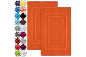 NatureMark Confezione da 2 tappetini da bagno e doccia, in 100% cotone, da 50 x 80 cm, di colore terracotta