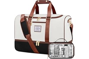LOVEVOOK Weekender Reisetasche Damen, 37L Travel Duffle Bag Reisetaschen mit Kulturtasche, Schuhfach & Nassfach, Wasserdicht Sporttasche Gym Yoga Bag, Handgepäck Tasche für Sport Reise Flugzeug