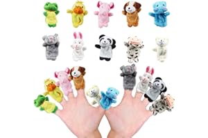 Strehknewen 10 Stück Fingerpuppen Set, Fingerpuppen für Kinder, Fingerpuppen Tiere, Mehrfarbig Plüschfiguren für Kindergeburtstag, Party Mitgebsel und Geschenkideen für Jungen und Mädchen