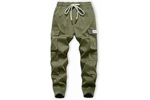 LAUSONS Pantaloni Cargo Ragazzo - Pantaloni Joggers con Multi Tasca