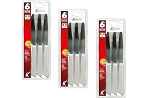 Kasaviva Coltelli da Tavola, Set di 6pz per Tavola, Lama in Acciaio Inox Bonomi, Manico Indeformabile (BIANCO, 3)