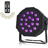 Anpro UV Schwarzlicht, 54W 18LED DMX512 UV LED Bühnenlicht mit 7 Beleuchtung Modi, DJ Atmosphäre Licht Discokugel Party…
