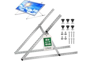 BJÖRN&SCHILLER 1 coppia di staffe per pannello fotovoltaico 114 cm, robusto profilo angolare in alluminio, supporto per pannelli solari: montaggio per balcone, parete, tetto piano, tetto in tegole e per camper